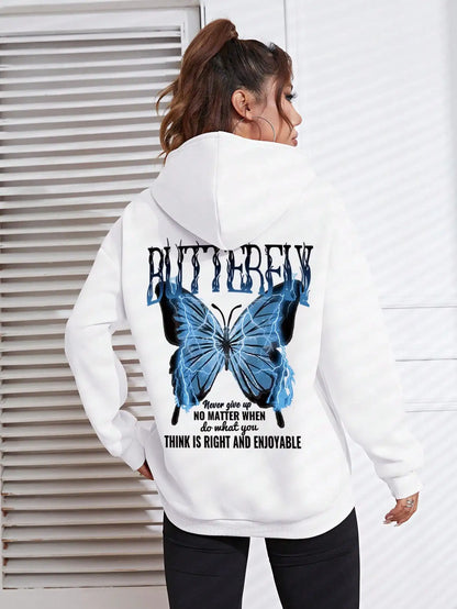 Butterfly Backprint Sweater – Warmer Unisex Pullover mit Statement-Design