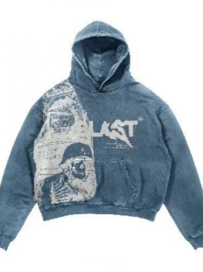 Collage Print Hoodie – Unisex Kapuzenpullover im Urban Streetstyle