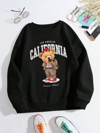 California Bär Pullover – Warmer Unisex Sweater mit Oversized Fit