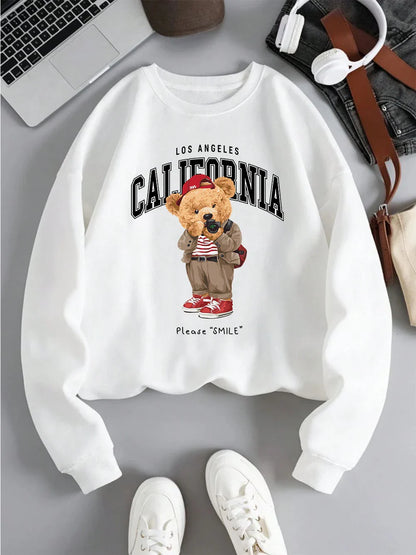California Bär Pullover – Warmer Unisex Sweater mit Oversized Fit