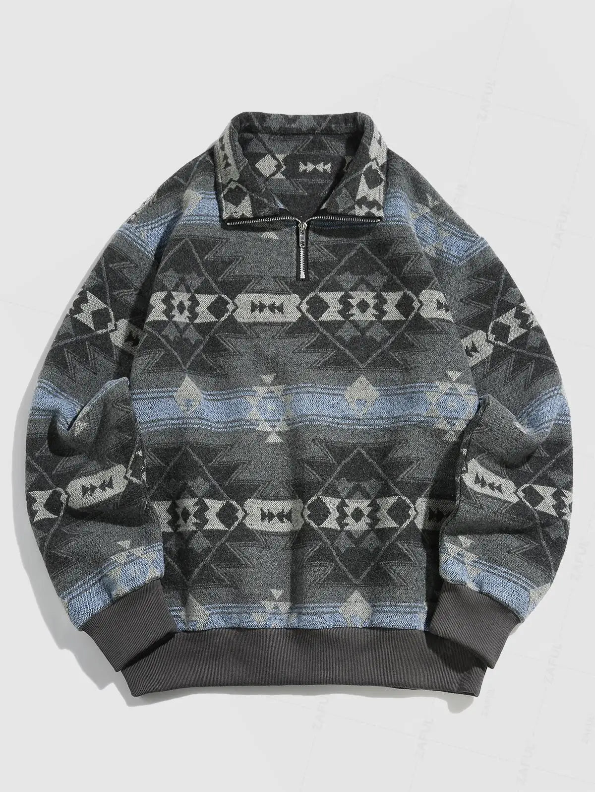 Retro Strickpullover – Warmer Unisex Pullover mit Aztekenmuster