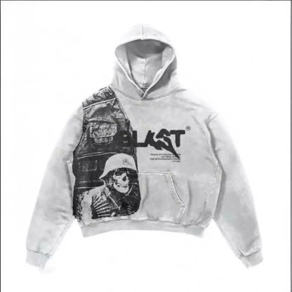 Collage Print Hoodie – Unisex Kapuzenpullover im Urban Streetstyle