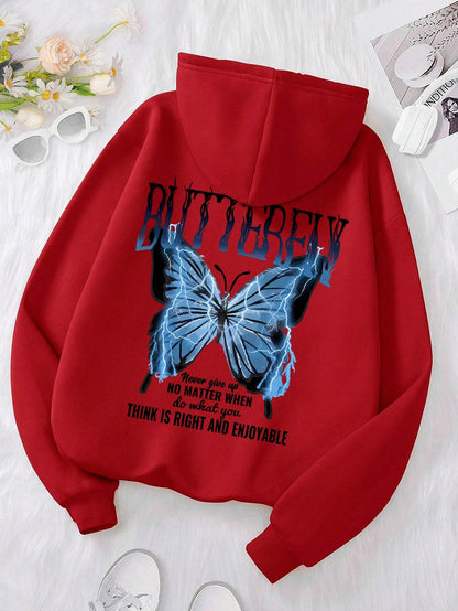 Butterfly Backprint Sweater – Warmer Unisex Pullover mit Statement-Design