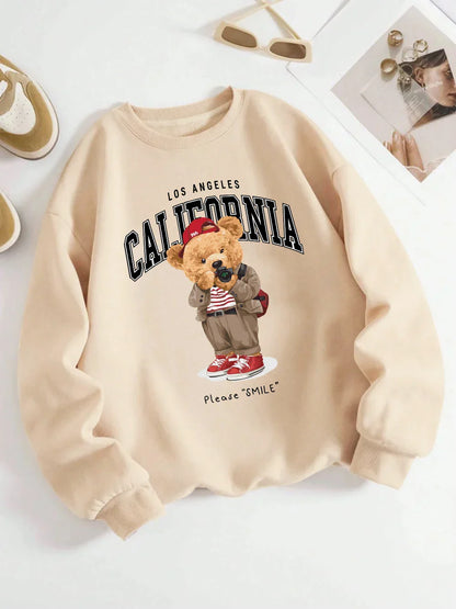 California Bär Pullover – Warmer Unisex Sweater mit Oversized Fit